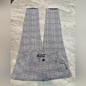 Women’s Black White Plaid Houndstooth Pants Slim Fit Stretch Size 8 (Pacifika)